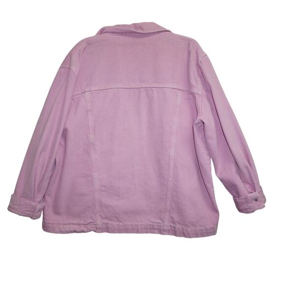 Zara Woman Oversized Pink Denim Jacket Button Front Long Sleeve Women’s Size M - Picture 3 of 4